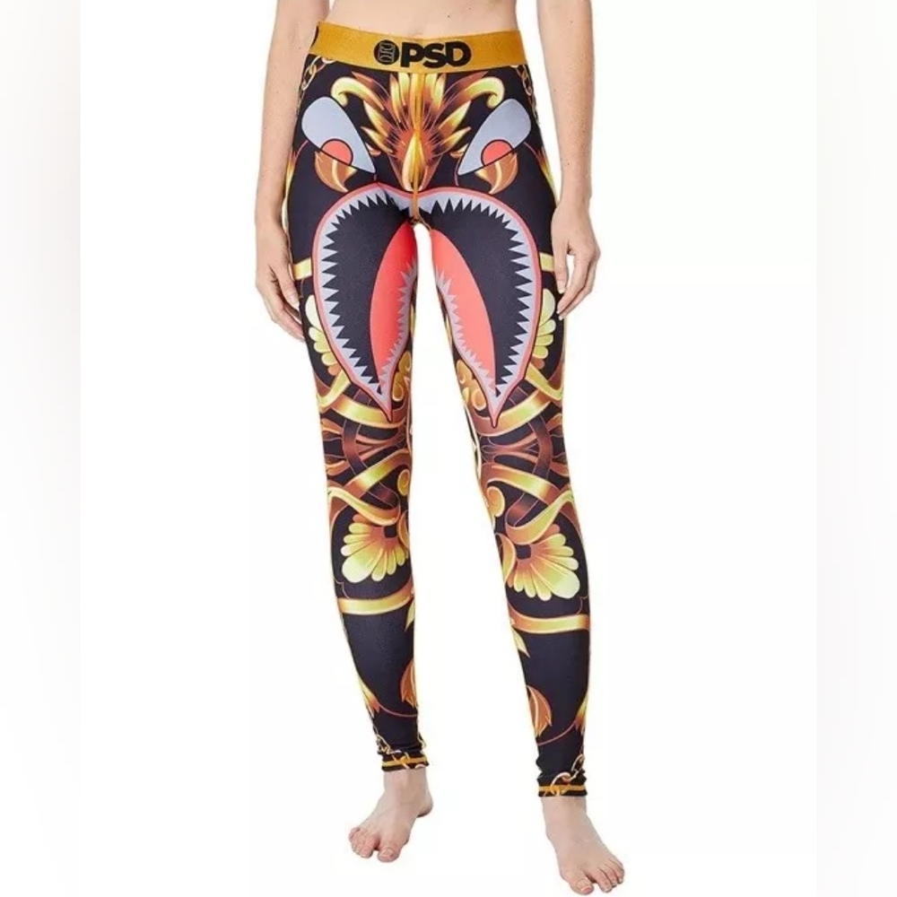 PSD Women’s Warface Luxury Leggings M NEW 321409008 Leggings Black Gold